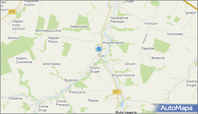mapa Stryjno Pierwsze, Stryjno Pierwsze na mapie Targeo